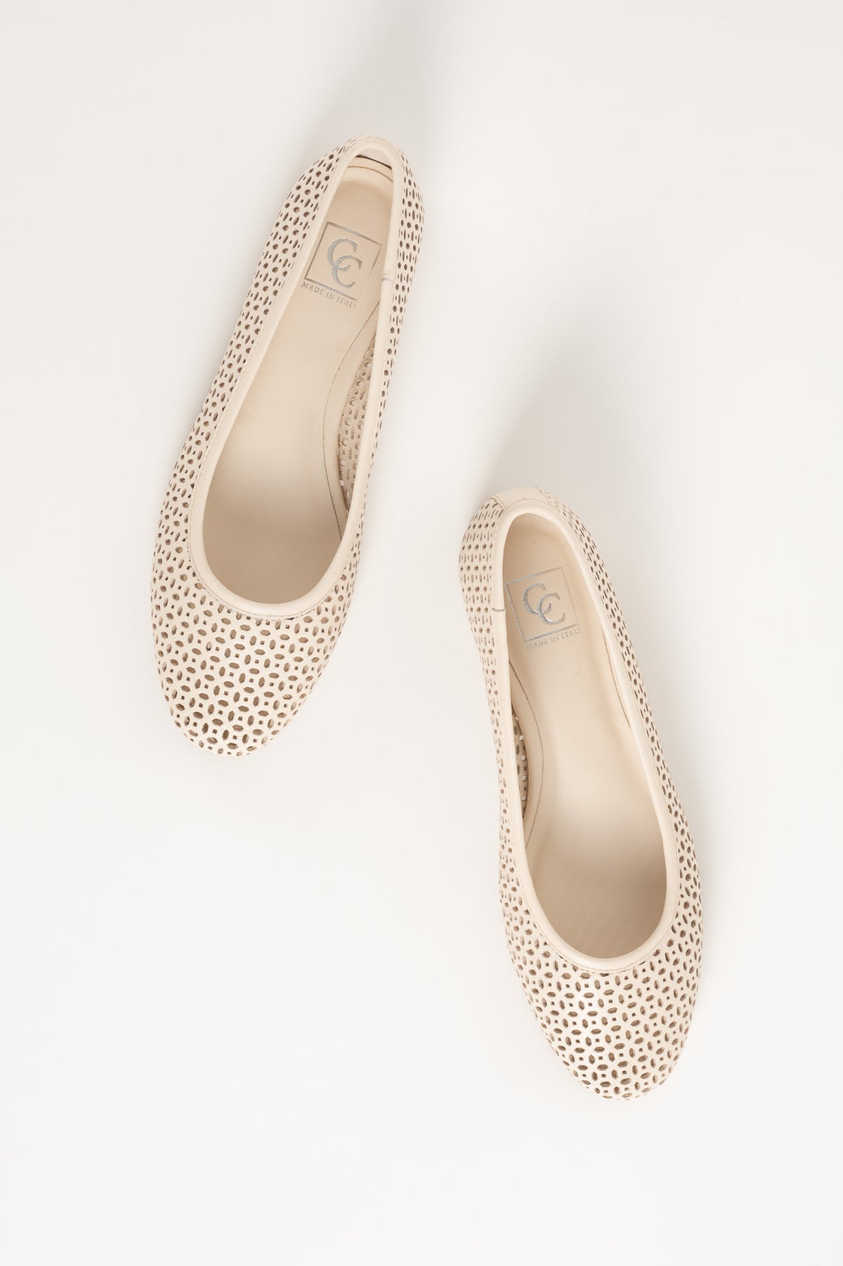 Flat Ballerina Ayla 058 | White Leather