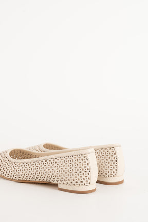 Flat Ballerina Ayla 058 | White Leather