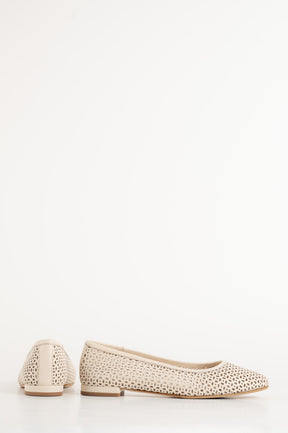Flat Ballerina Ayla 058 | White Leather