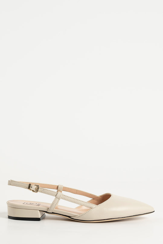 Ballet Flat Wiktoria | Eggshell White Leather
