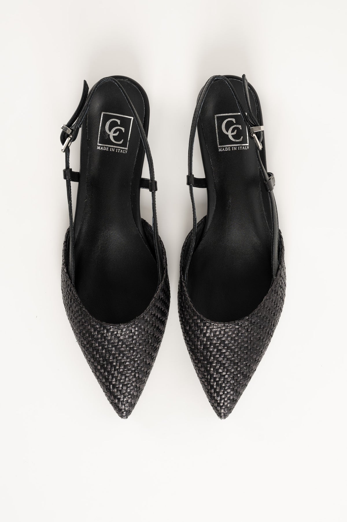 Slingback Flat Julia 264 | Black Raffia