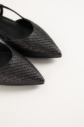 Slingback Flat Julia 264 | Black Raffia
