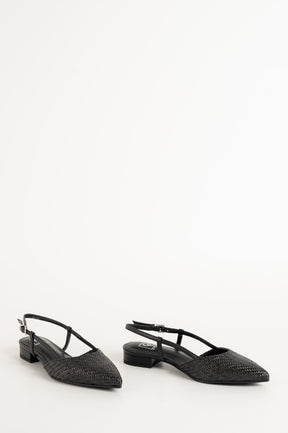 Slingback Flat Julia 264 | Black Raffia