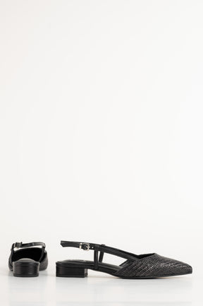 Slingback Flat Julia 264 | Black Raffia