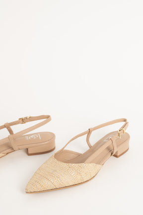 Slingback Flat Julia 264 | Beige Raffia