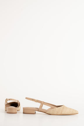 Slingback Flat Julia 264 | Beige Raffia