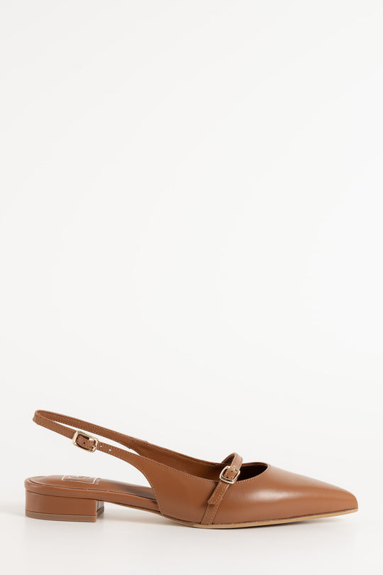 Slingback Flat Clara 265 | Cognac Leather