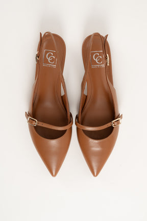 Slingback Flat Clara 265 | Cognac Leather