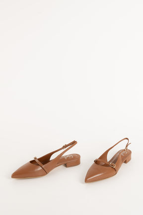 Slingback Flat Clara 265 | Cognac Leather
