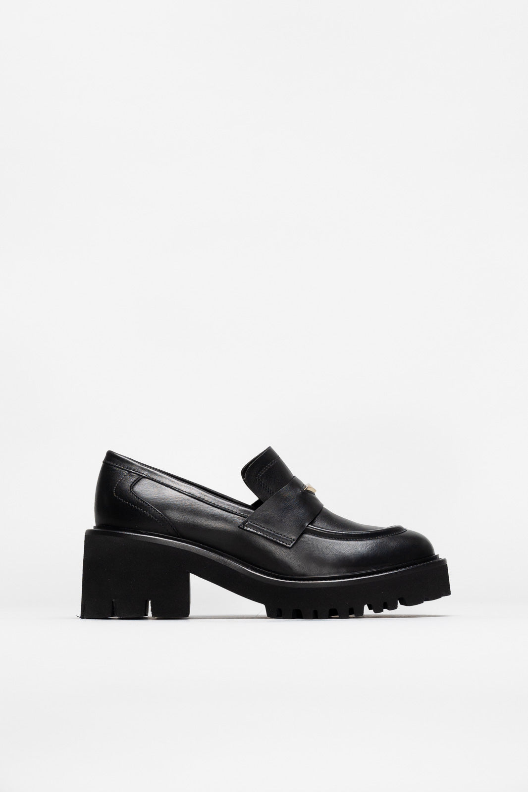 Heeled Loafer Strada | Noble Black Calf Leather