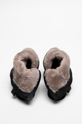 Shearling Boot Celina | Elegant Black Calf Leather