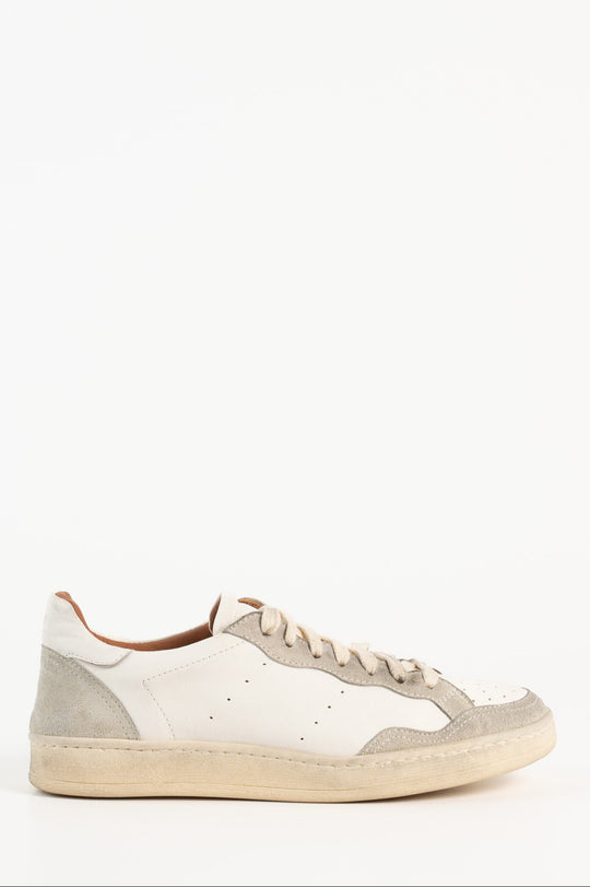 Signature Sneaker | Vintage White Calf Leather & Suede
