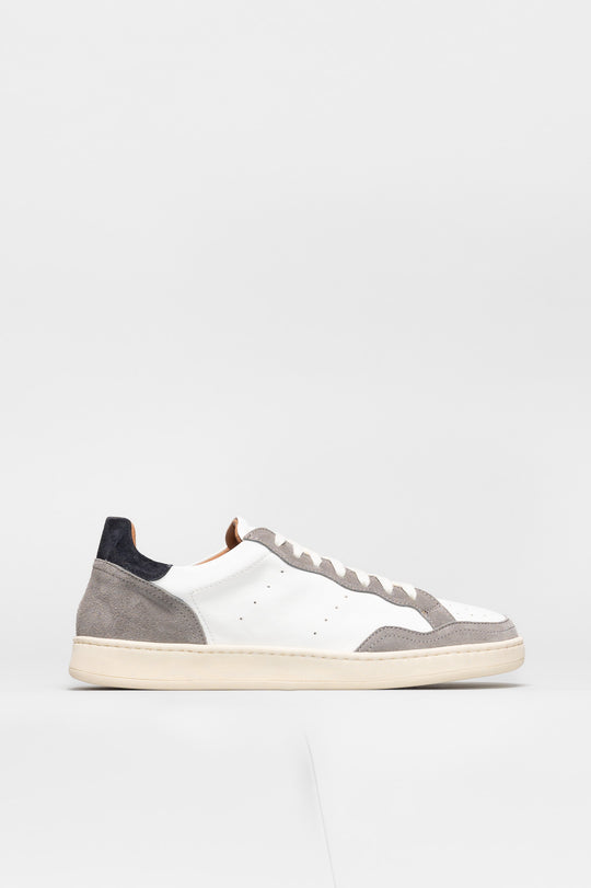 Men's Low-Top Sneaker | White-Grey Vintage Suede