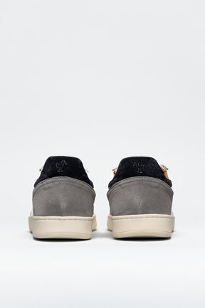 Men's Low-Top Sneaker | White-Grey Vintage Suede