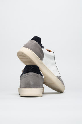 Men's Low-Top Sneaker | White-Grey Vintage Suede
