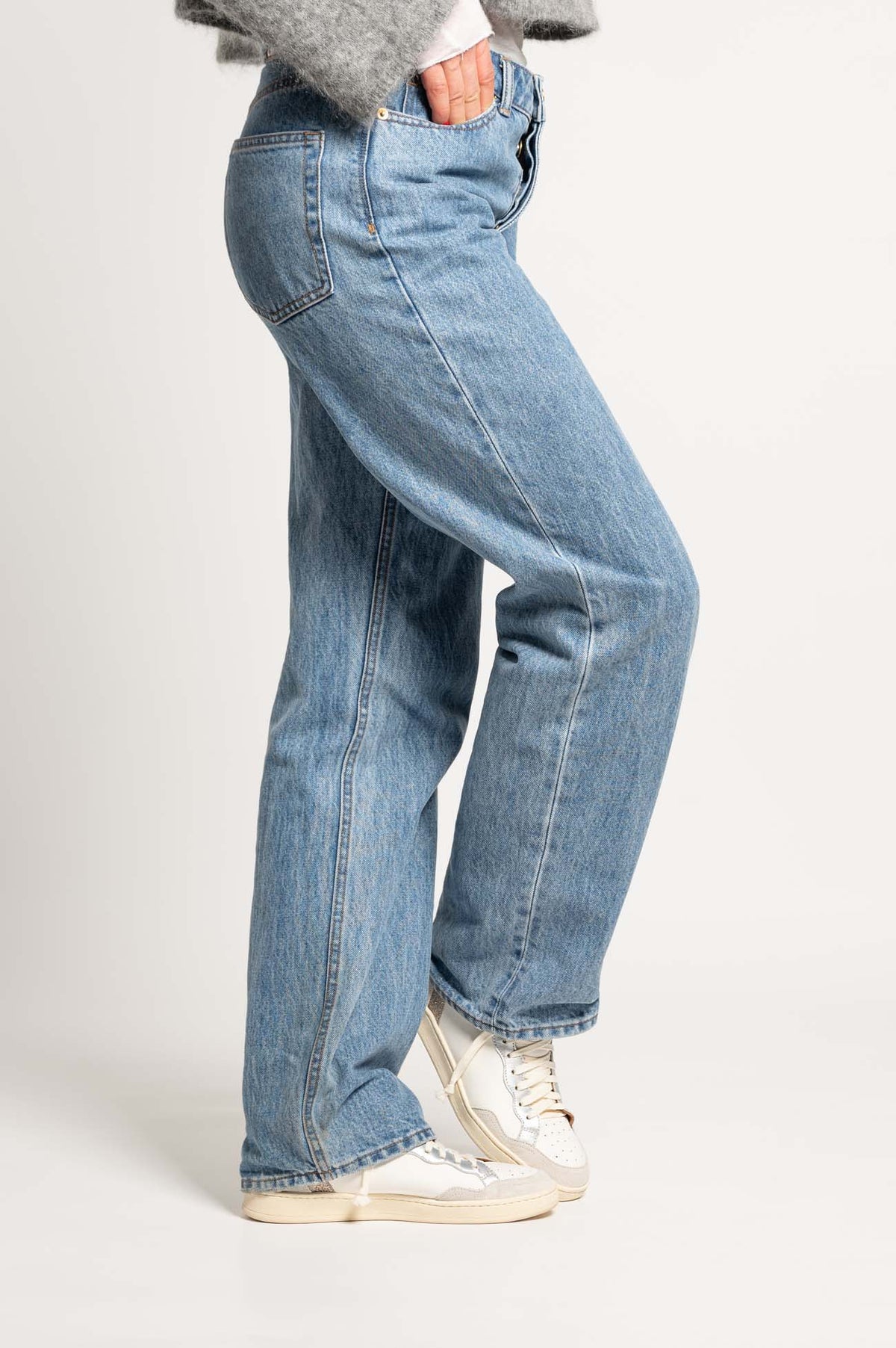 Low-top Sneaker Chiara | White Silver Leather