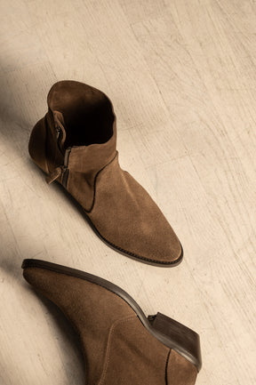 Zipper Boot Sierra | Tobacco Brown Suede