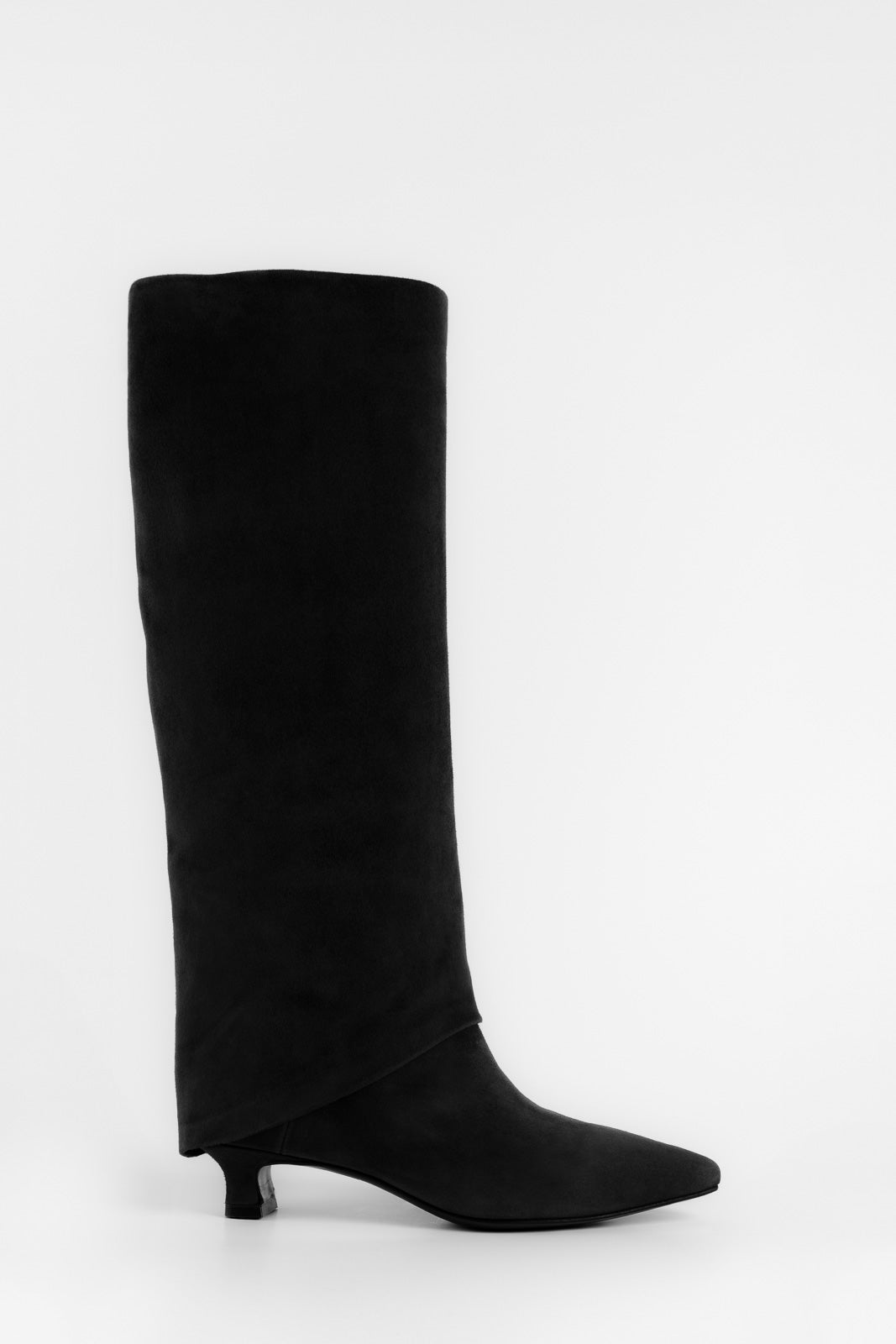 Folded High Boot Bria | Black Suede