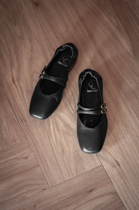 Mary Jane Flat Giana | Abyss Black Nappa Leather