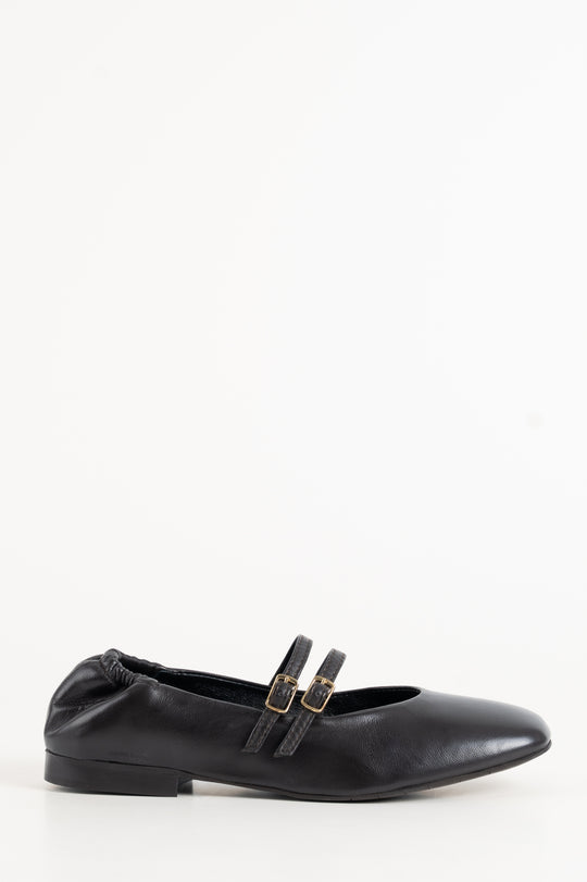 Mary Jane Flat Giana | Abyss Black Nappa Leather