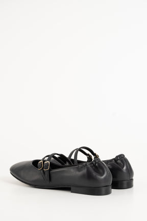 Mary Jane Flat Giana | Abyss Black Nappa Leather