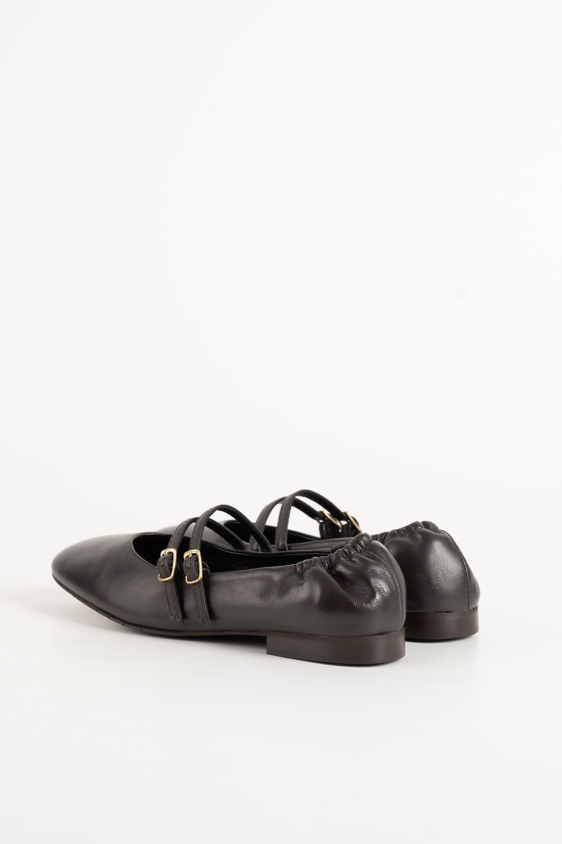 Mary Jane Flat Giana | Chocolate Brown Nappa Leather
