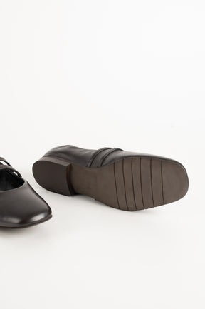 Mary Jane Flat Giana | Chocolate Brown Nappa Leather