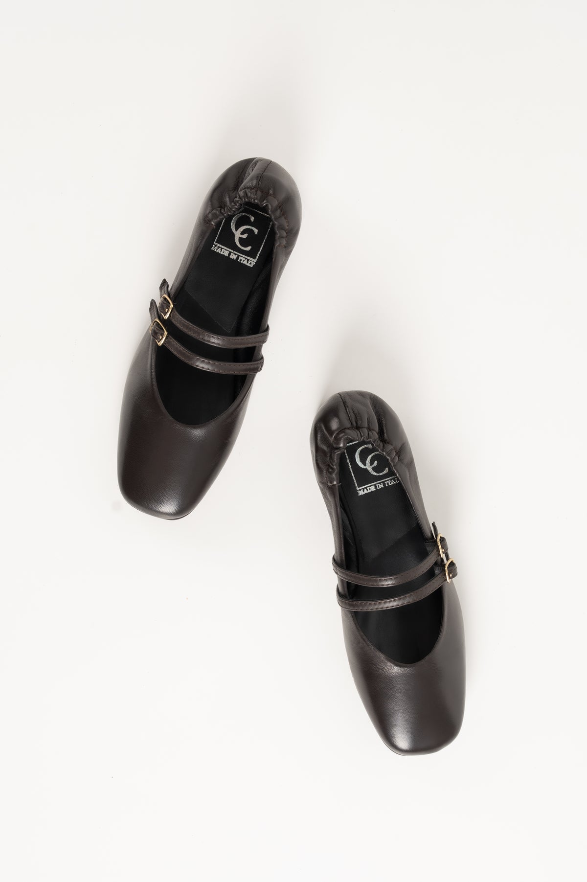 Mary Jane Flat Giana | Chocolate Brown Nappa Leather