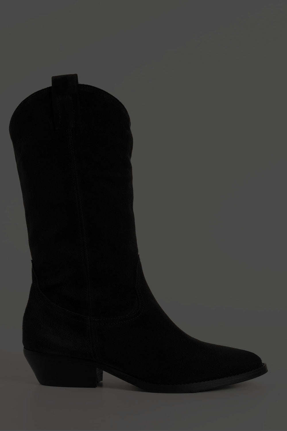 Cuban Boot Isabelle | Dusty Black Suede