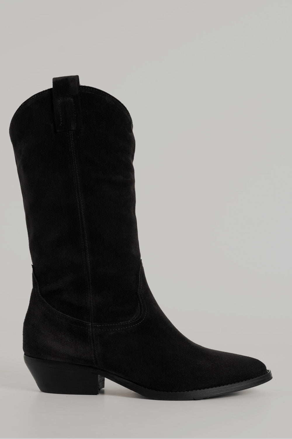 Cuban Boot Isabelle | Dusty Black Suede