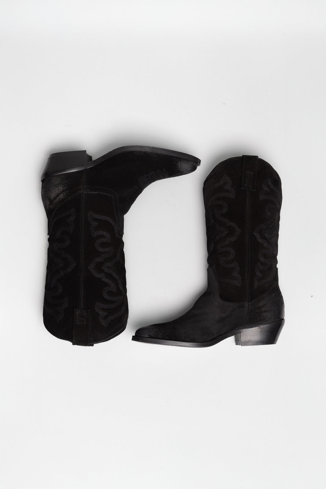 Western Boot Isabelle | Midnight Black Vintage Suede