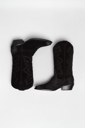 Western Boot Isabelle | Midnight Black Vintage Suede