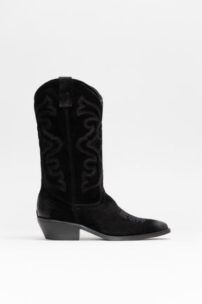 Western Boot Isabelle | Midnight Black Vintage Suede