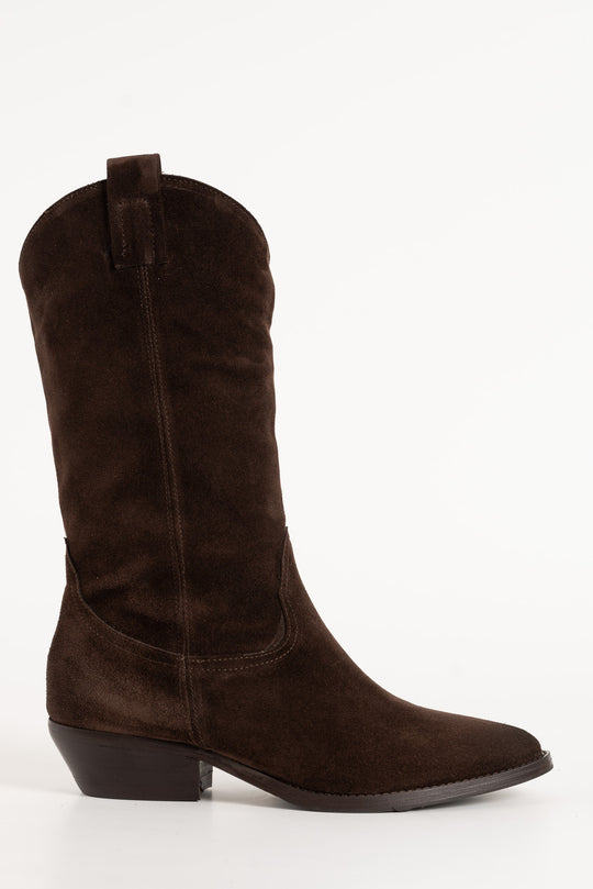 Western Boot Isabelle | Deep Brown Suede