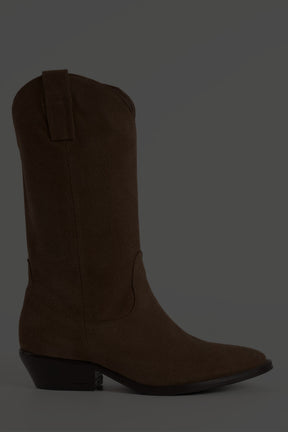 Cuban Boot Isabelle | Tobacco Suede