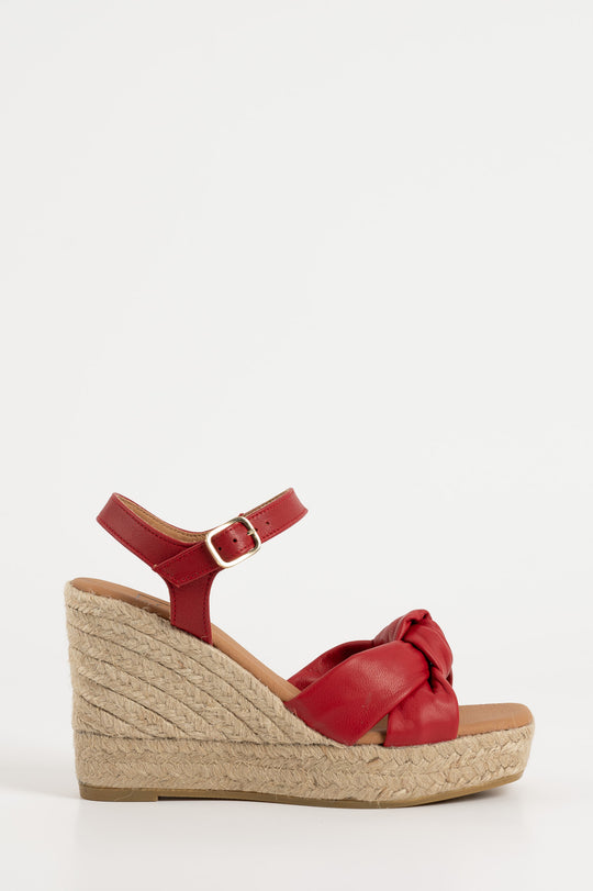 Espadrille Wedge Venice | Red Nappa Leather