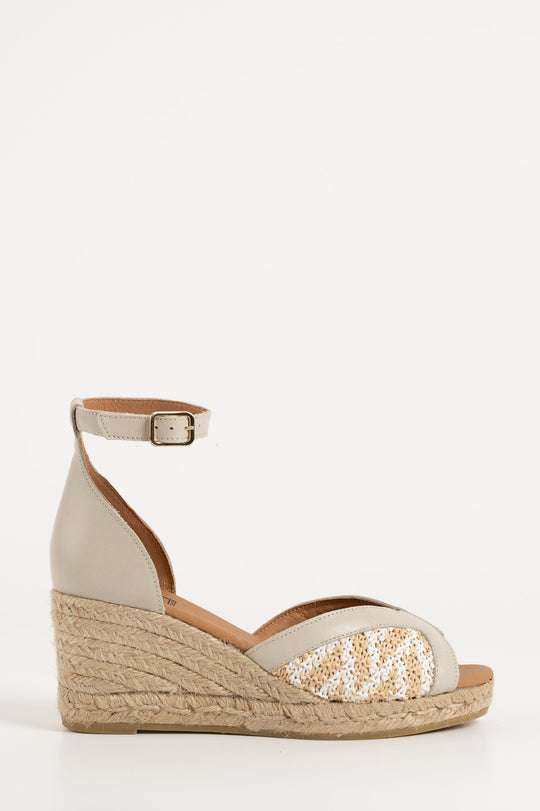 Espadrille Wedge Laura | Beige Leather