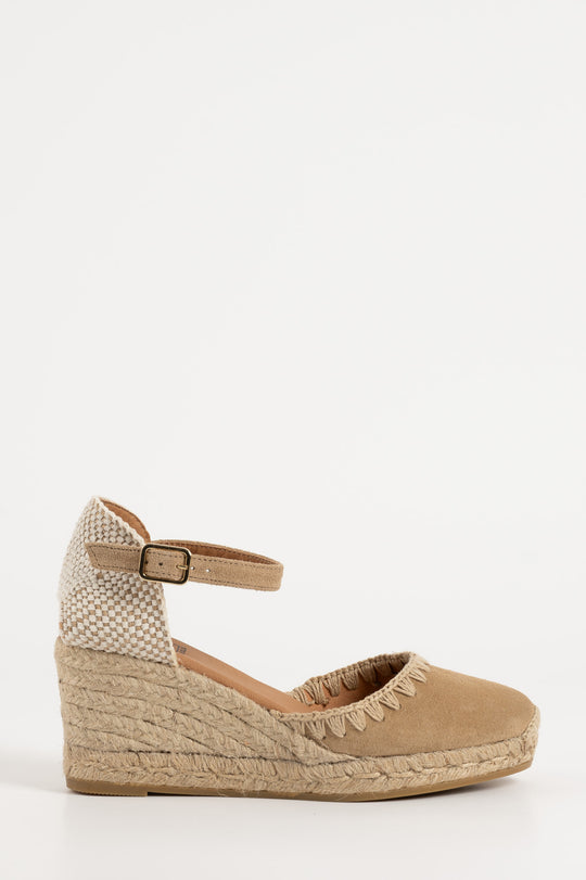 Espadrille Wedge Fara | Beige Suede