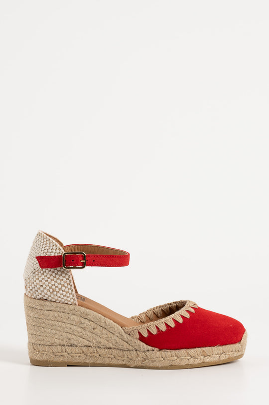 Espadrille Wedge Fara | Pure Red Suede