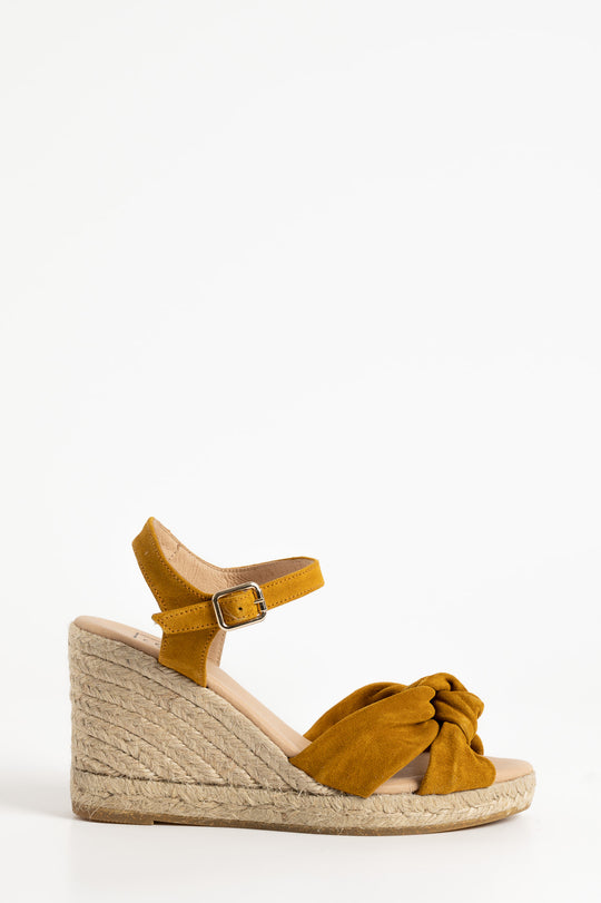 Espadrille Wedge Ischia | Mustard Okra Suede