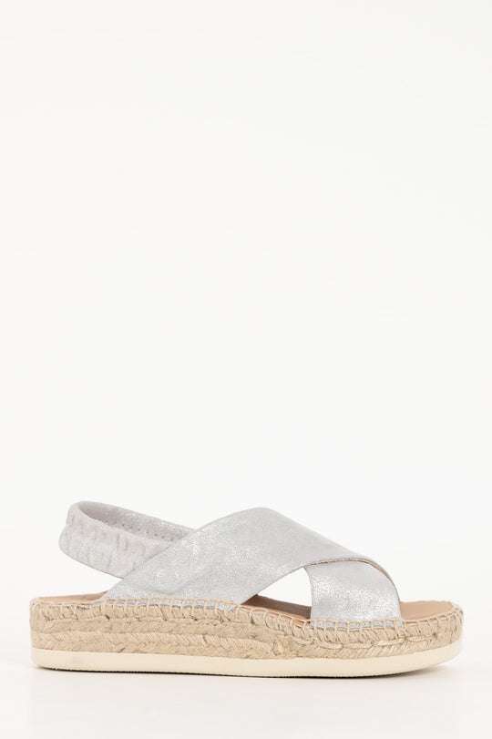 Sandal Espadrille Hvar | Sky Blue Metallic Suede