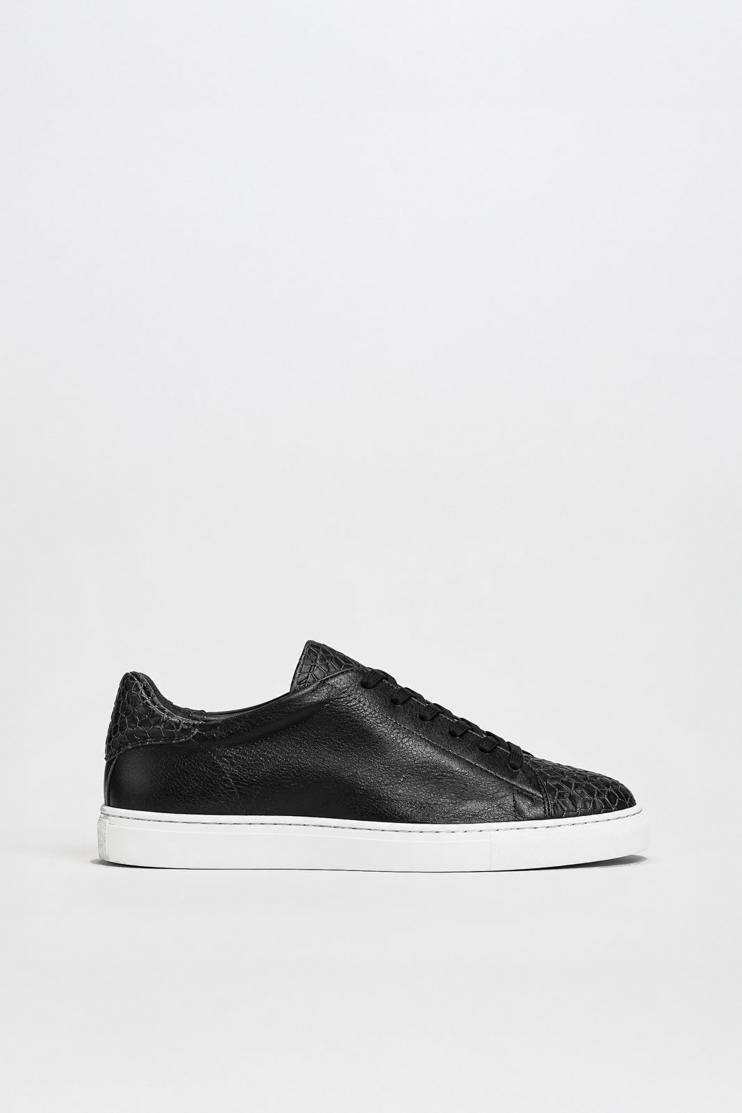 Men's Signature Braided Sneaker | Graphite Black Calf Leather