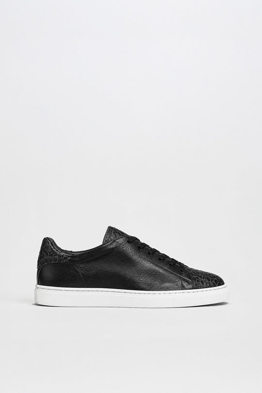 Men's Signature Braided Sneaker | Graphite Black Calf Leather