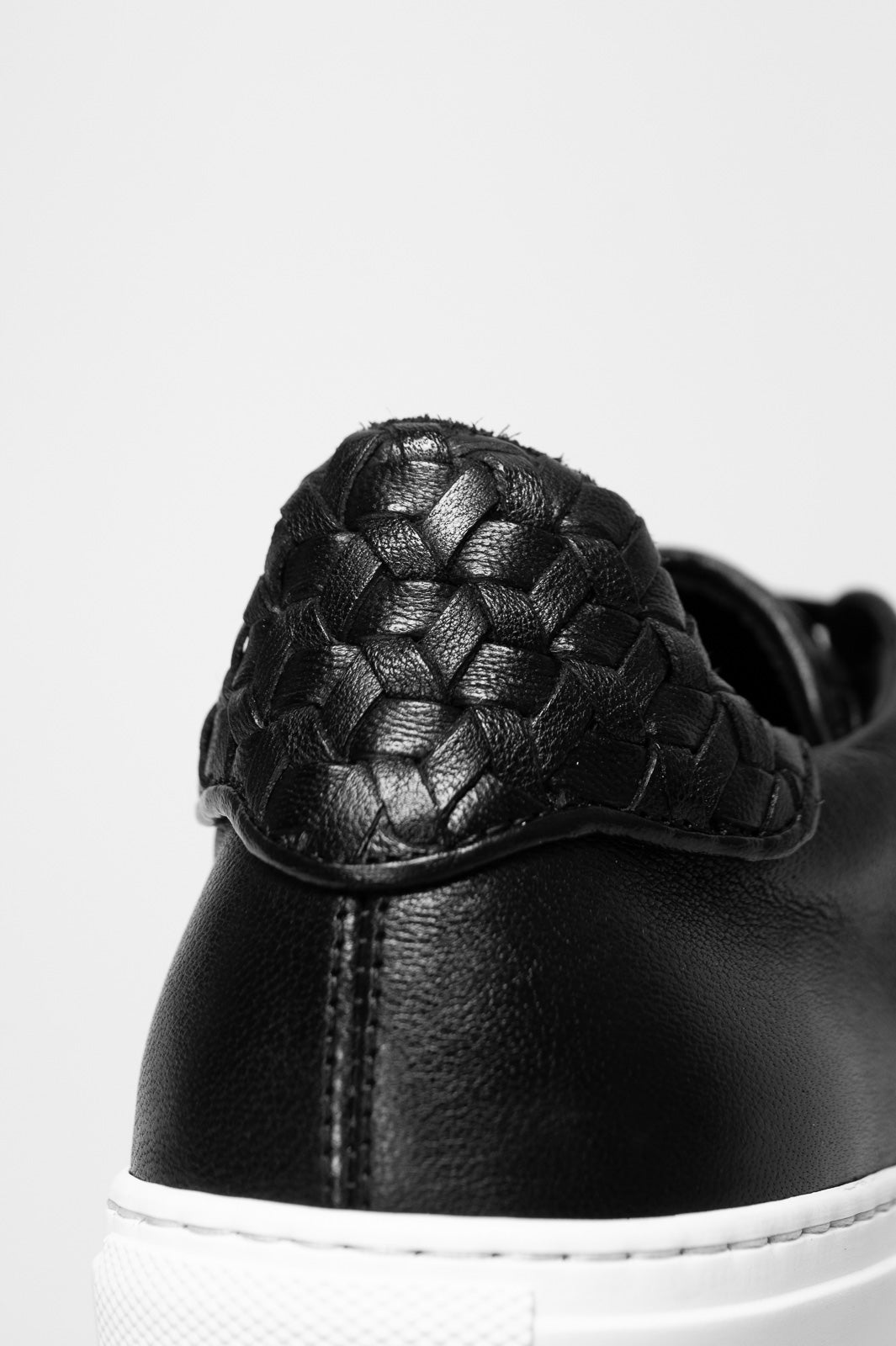 Men's Signature Braided Sneaker | Graphite Black Calf Leather