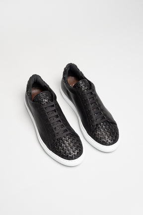 Sneaker Braided | Graphite Black Calf Leather