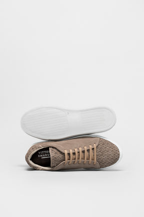 Men's Signature Braided Sneaker | Sand Beige Calf Suede