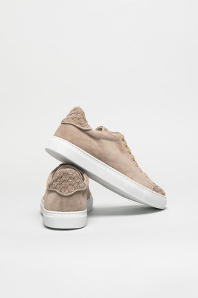 Men's Signature Braided Sneaker | Sand Beige Calf Suede