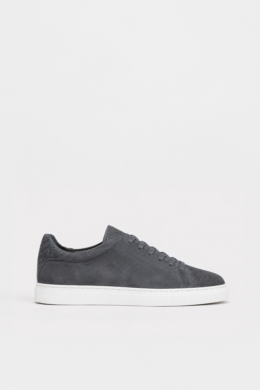 Men's Signature Braided Sneaker | Grey-Blue Calf Suede