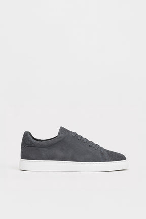 Men's Signature Braided Sneaker | Grey-Blue Calf Suede