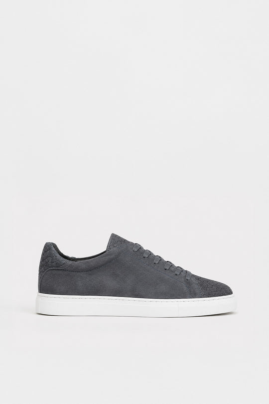 Men's Signature Braided Sneaker | Grey-Blue Calf Suede